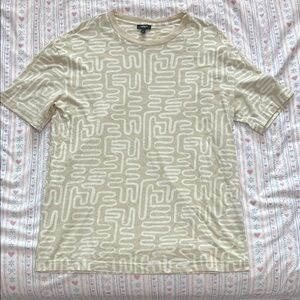 Express Beige Geometric Tee